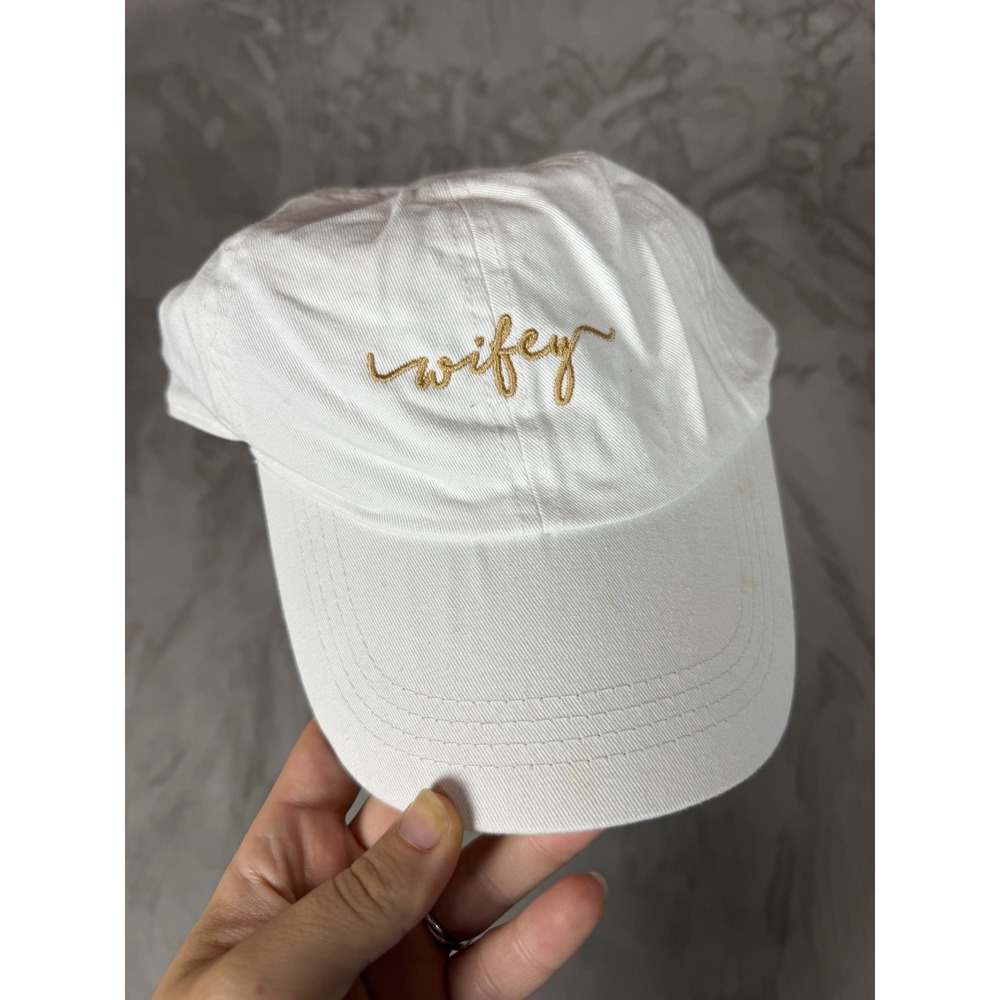 Altar'd State Wifey Baseball Cap White Gold Embroidered Bridal Dad Hat NWT